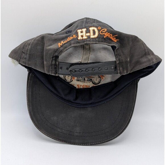 Vintage Harley-Davidson YOUTH Sized Snapback Hat VTG Born To Ride 90s Faded READ - Picture 4 of 6
